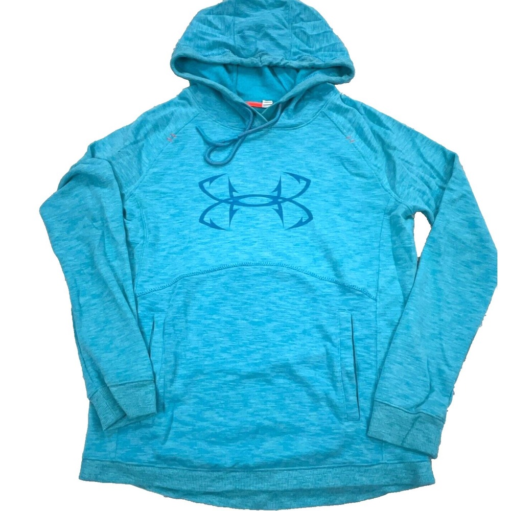 Under Armour Hoodie Women Small Blue Sweatshirt Loose Fit Lightweight Thin